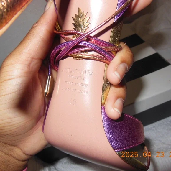 Aquazzura Sole Sandal 105 in
Tropical Sunset - Picture 6 of 8